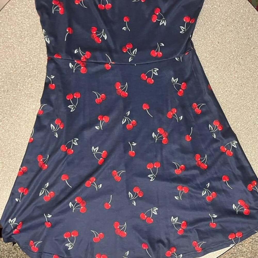 XL Women’s Luckxo Cherry Pattern Minidress 
Small Discoloration on back (picture